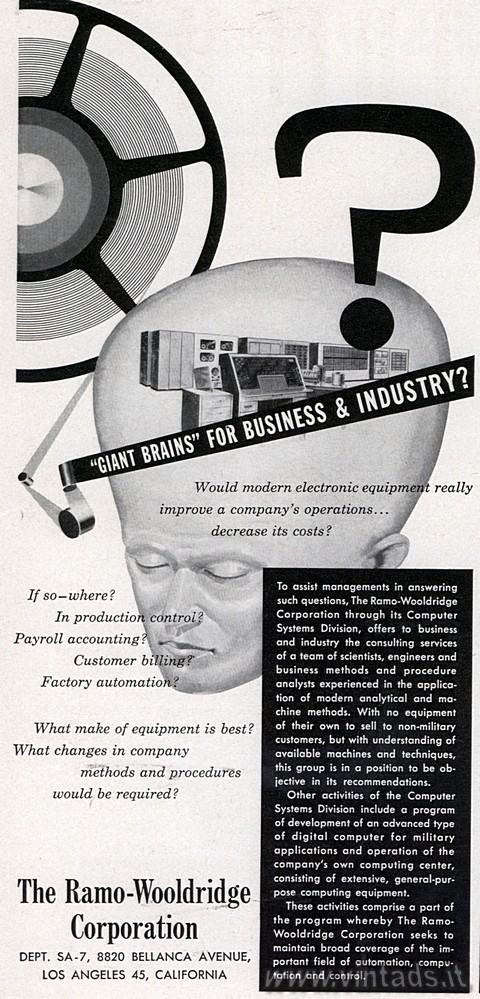 Giant Brains for Business & Industry?

Would modern electronic equipment